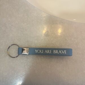 Blue Keychain with Inspirational Message